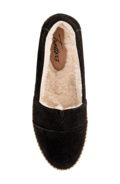 Shop Trotters Ruby Faux Shearling Lined Loafer In Black Suede