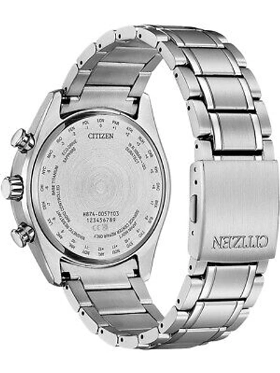 Pre-owned Citizen By1010-81l Eco-drive Moon Phase Titanium Radio Contr.