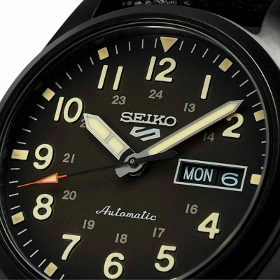 Pre-owned Seiko 5 Sports Men's Black Watch - Srpg41 Brown Dial Us Model