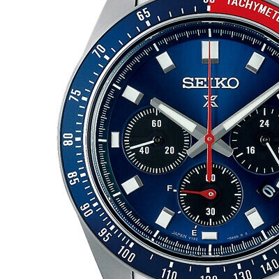 Pre-owned Seiko Prospex Speedtimer Sbdl097 Pepsi Red Blue Chronograph Men Watch In Box