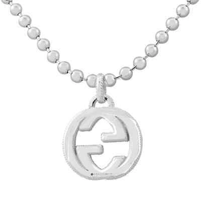 Pre-owned Gucci Interlocking Necklace In Silver Mpn: Ybb479219001