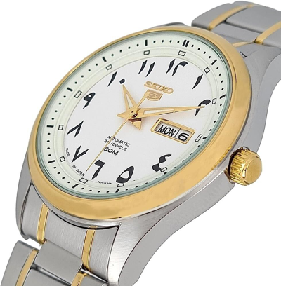 Pre-owned Seiko 5 Snkp22j1 Stainless Steel Arabic Dial Automatic Mens Watch 50m Wr