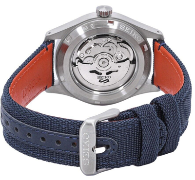 Pre-owned Seiko 5 Srph31k1 Automatic Flieger Nylon Blue Analog Mens Watch Wr Srph31