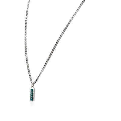 Pre-owned Gucci Unisex 925-sterling Sterling Silver Green Necklace