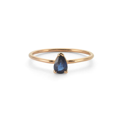 Pre-owned Handmade Sapphire Ring, Pear Sapphire Ring, 14k Solid Gold Ring September Birthstone Ring In White
