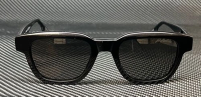 Pre-owned Montblanc Mont Blanc Mb0175s 001 Shiny Black Grey Men's 50 Mm Sunglasses In Gray
