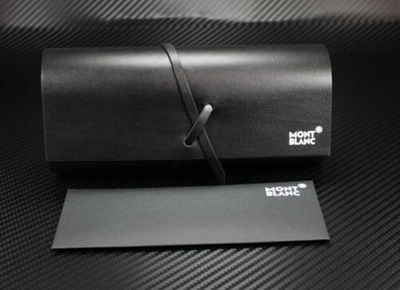 Pre-owned Montblanc Mont Blanc Mb0175s 001 Shiny Black Grey Men's 50 Mm Sunglasses In Gray