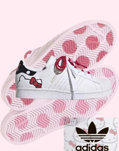 Pre-owned Adidas Originals Adidas X Hello Kitty Superstar Shoes White Us Women Size 6.5 Gw7168 - Brand