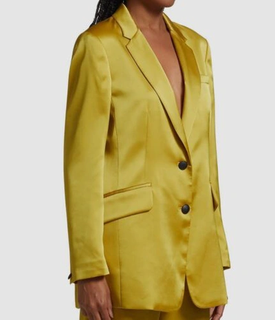 Pre-owned Rag & Bone $650  Women's Yellow Charles Satin Stretch Blazer Coat Jacket Size 2