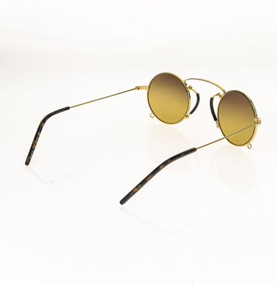 Pre-owned Gucci Aria Pinke-nez 0991 Gold Metal 003 Sunglasses Gg0991s Unisex Authentic In Brown