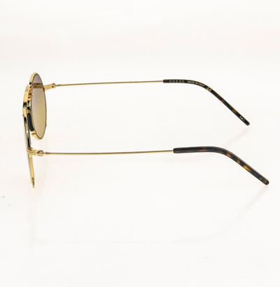 Pre-owned Gucci Aria Pinke-nez 0991 Gold Metal 003 Sunglasses Gg0991s Unisex Authentic In Brown