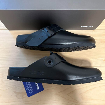 Pre-owned Rick Owens Birkenstock Boston Extro Sandals Black Size 