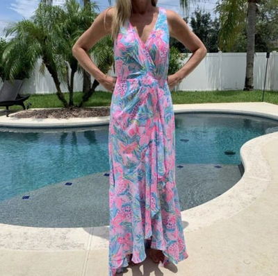 Pre-owned Lilly Pulitzer Taylee Maxi Dress Gimme The Juice ? Size 2,8,12,16 In Multicolor