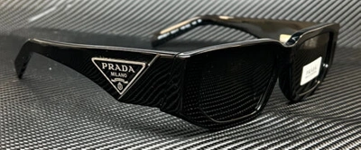Pre-owned Prada Pr 09zsf 1ab5s0 Black Grey Men's 55 Mm Sunglasses In Gray