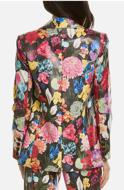 Pre-owned Alice And Olivia Denny Notch Collar Blazer, Botanical Garden - Retail $595