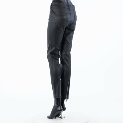 Pre-owned Givenchy 2200$ Skinny Pants Trousers In Black Nappa Leather