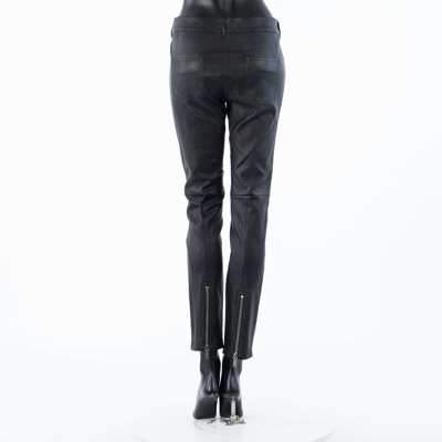 Pre-owned Givenchy 2200$ Skinny Pants Trousers In Black Nappa Leather