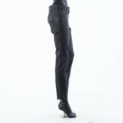 Pre-owned Givenchy 2200$ Skinny Pants Trousers In Black Nappa Leather