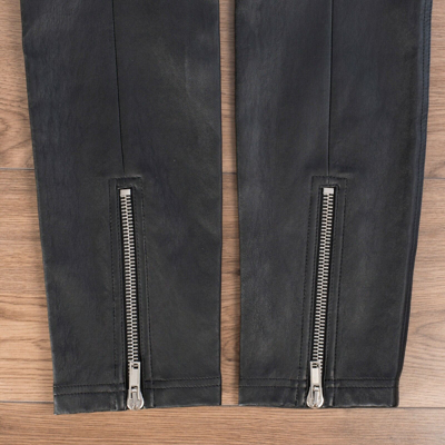 Pre-owned Givenchy 2200$ Skinny Pants Trousers In Black Nappa Leather