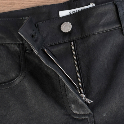 Pre-owned Givenchy 2200$ Skinny Pants Trousers In Black Nappa Leather