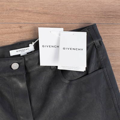 Pre-owned Givenchy 2200$ Skinny Pants Trousers In Black Nappa Leather