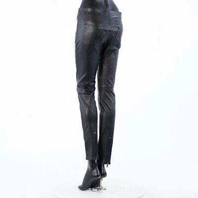 Pre-owned Givenchy 2750$ Pants Trousers With Zip Pockets In Black Nappa Leather
