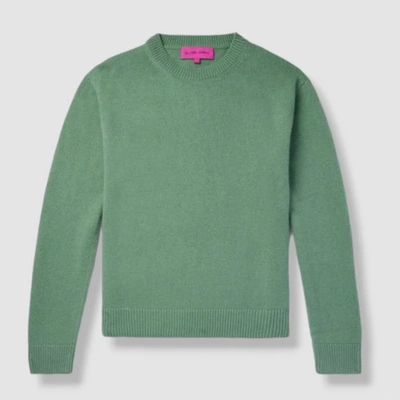Pre-owned The Elder Statesman $995  Women's Green Cashmere Crewneck Sweater Size Medium