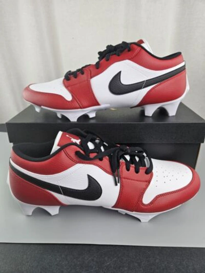 Pre-owned Jordan Nike  1 Low Td Football Cleats Men's Size 15 Fj6245-106 Bulls Chicago In Red