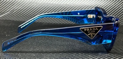 Pre-owned Prada Pr 13zs 18m5s0 Electric Blue Grey Women's 50 Mm Sunglasses In Gray