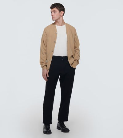 Shop Comme Des Garçons Shirt X Lacoste Asymmetric Wool Cardigan In Beige