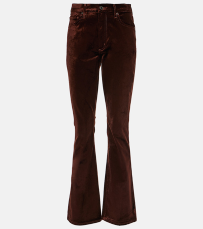 Shop Agolde Nico High-rise Slim Jeans In Brown