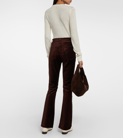Shop Agolde Nico High-rise Slim Jeans In Brown