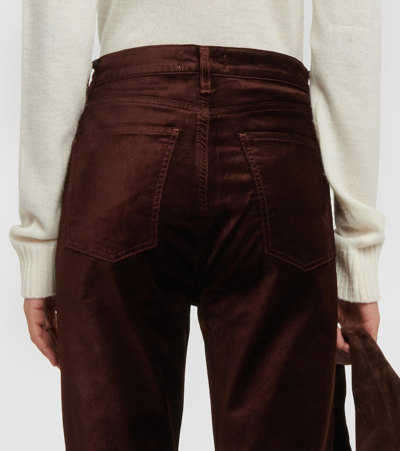 Shop Agolde Nico High-rise Slim Jeans In Brown