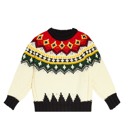 Shop Moncler Wool-blend Jacquard Sweater In White