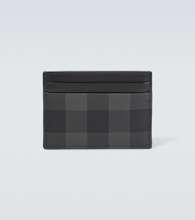 Shop Burberry Check Card Holder In Black