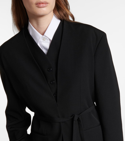 Shop The Row Clio Wool Wrap Coat In Black