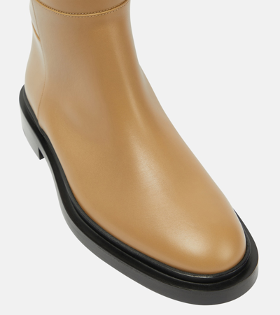 Shop Jil Sander Lucie Leather Knee-high Boots In Beige