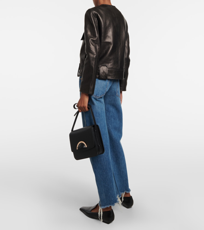 Khaite Laybin Leather Jacket Black In Black