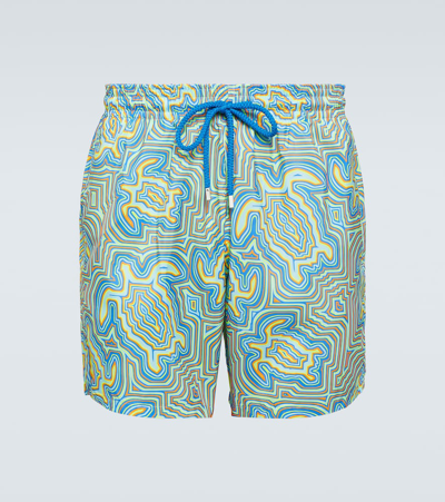 Shop Vilebrequin Mahina Printed Swim Trunks In Multicoloured