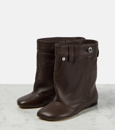 Shop Loewe Toy Leather Ankle Boots In Brown
