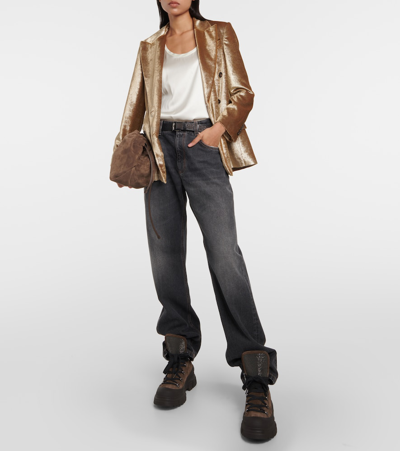 Brunello Cucinelli High-rise Wide-leg Jeans In Blue
