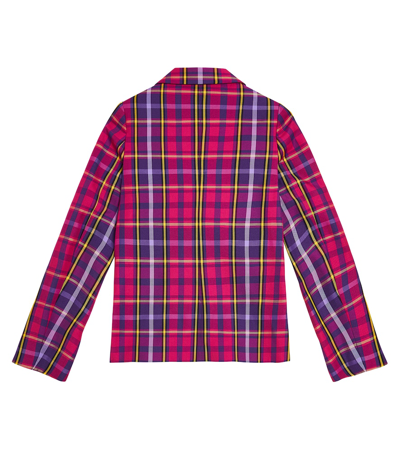 Shop Versace Checked Blazer In Multicoloured