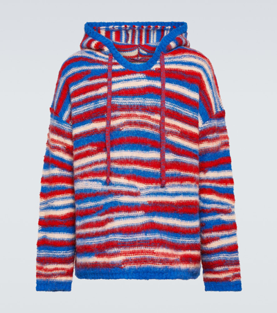 Shop Erl Gradient Knitted Oversized Hoodie In Multicoloured