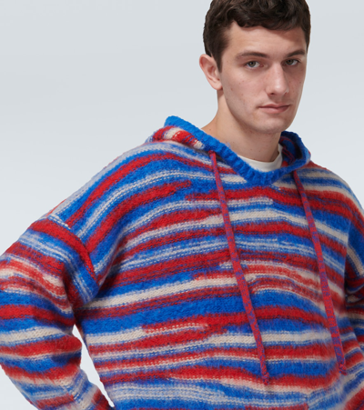 Shop Erl Gradient Knitted Oversized Hoodie In Multicoloured