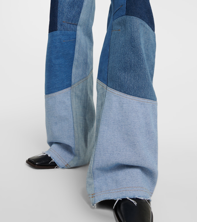 Shop Marine Serre Regenerated Wide-leg Jeans In Blue