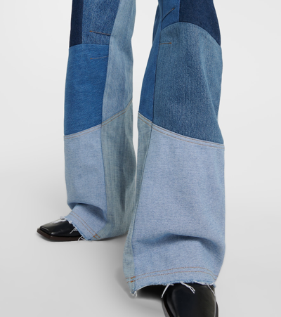 Marine Serre Regenerated Wide-leg Jeans In Blue