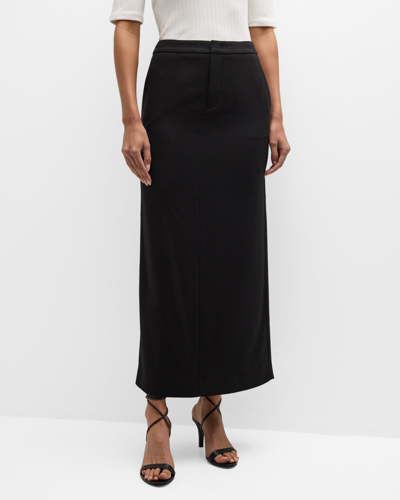 Shop Vince Brushed Flannel Maxi Skirt In Black
