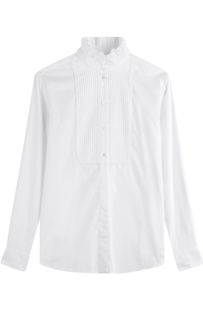 Sonia Rykiel Pin-tuck Cotton Blouse In White