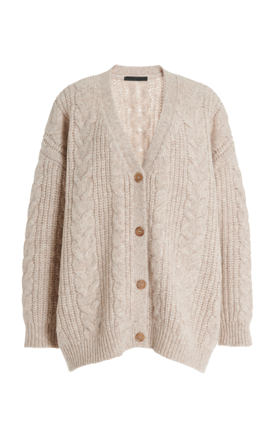 Shop Jenni Kayne Cable-knit Alpaca-wool Cocoon Cardigan In Neutral