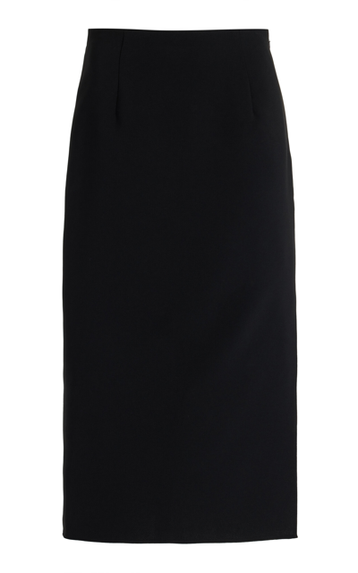 Shop Carolina Herrera Exclusive Crepe Midi Pencil Skirt In Black